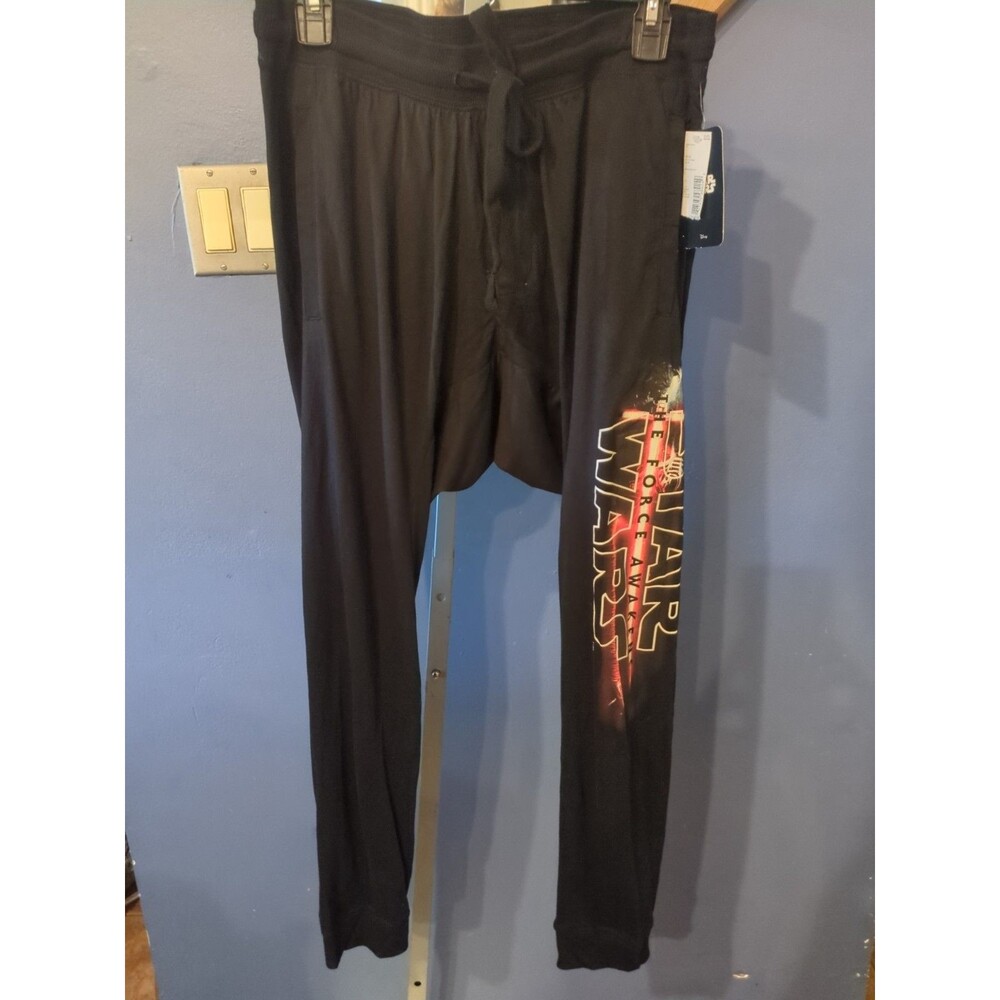 Star Wars The Force Awakens Mens Medium Cotton Blend Black Pocket Joggers gamers